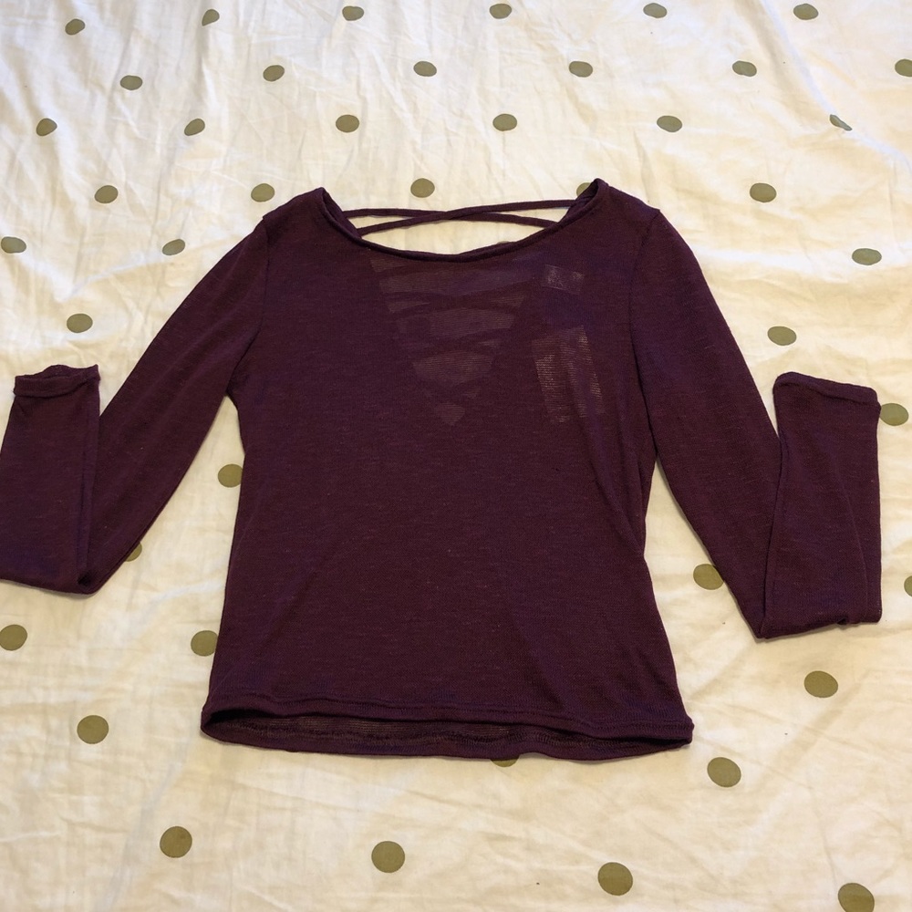 Maroon Long Sleeve Top US S